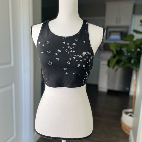 Spiritual Gangster Other - Spiritual Gangster Silver Star Black Sport Bra Top Large